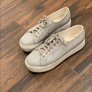 Superga Grey Platforms